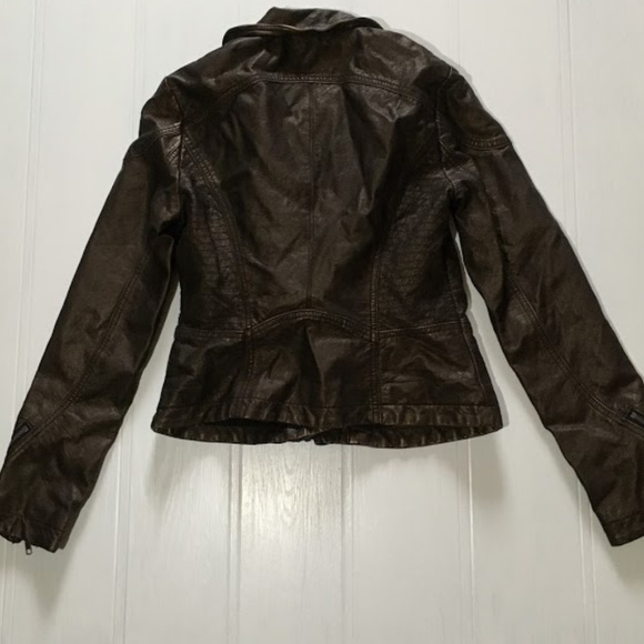Free People Metallic Faux Leather  jacket Size 4 - Picture 6 of 8